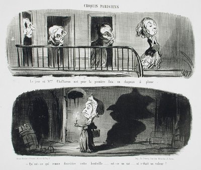 The Day Mrs. Chaffaron Puts... by Honoré Daumier
